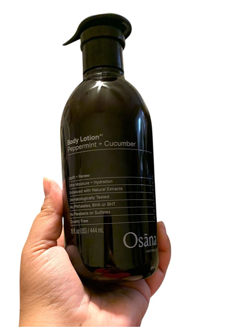 New Osana Naturals Body Lotion Peppermint & Cucumber 15oz